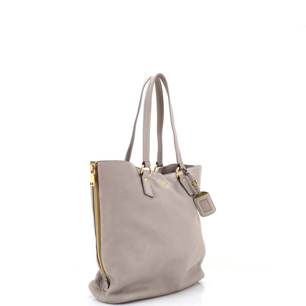 Prada Side Zip Shopper Tote Vitello #257067P91B - Picture 2 of 8